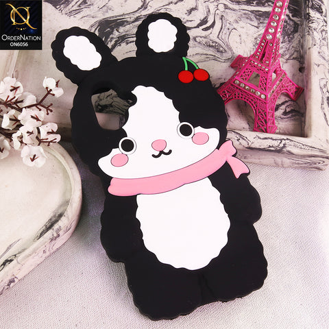 Samsung Galaxy A07 4G Cover - Black - Cartoon Character Anti-Slip Silicone Protective Back Cover