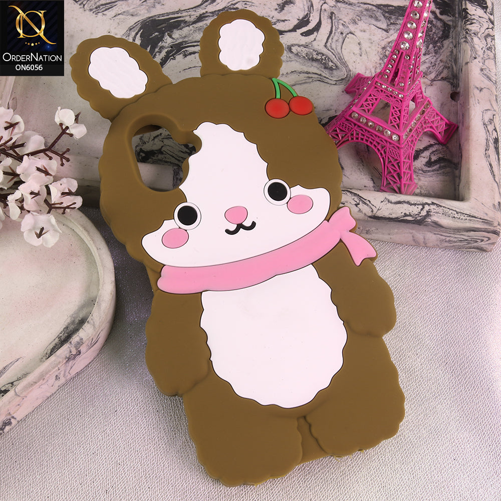 Samsung Galaxy A07 4G Cover - Brown - Cartoon Character Anti-Slip Silicone Protective Back Cover