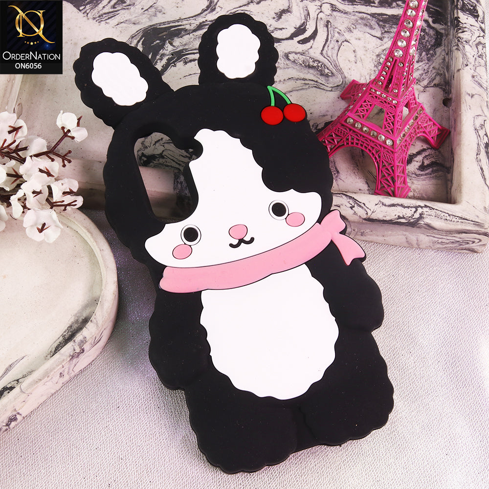 Samsung Galaxy M17 Cover - Black - Cartoon Character Anti-Slip Silicone Protective Back Cover