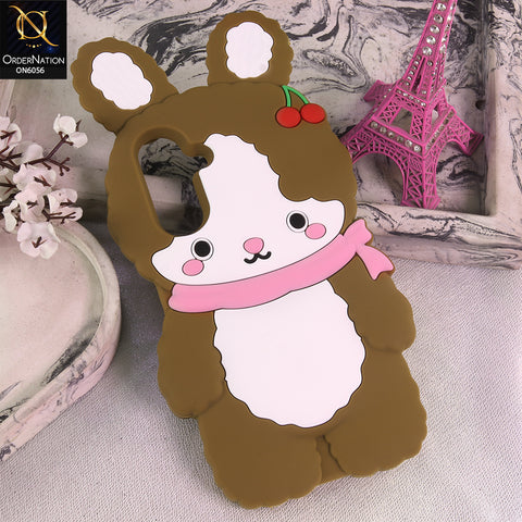 Samsung Galaxy M17 Cover - Brown - Cartoon Character Anti-Slip Silicone Protective Back Cover