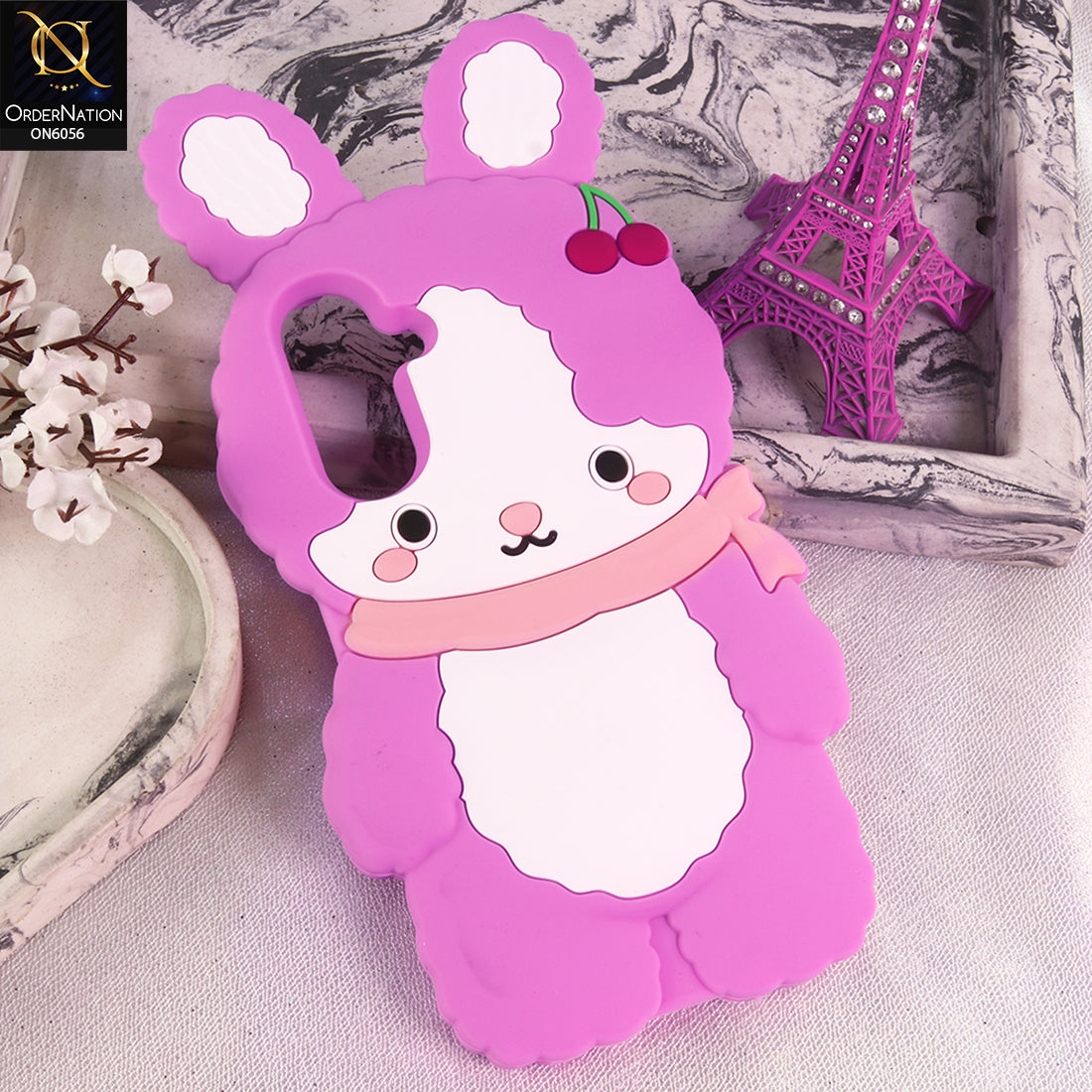 Samsung Galaxy M17 Cover - Pink - Cartoon Character Anti-Slip Silicone Protective Back Cover