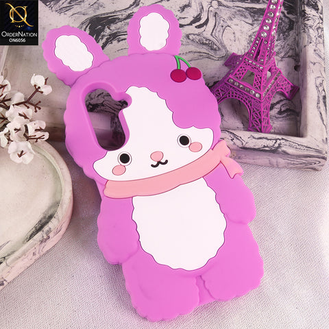 Samsung Galaxy M17 Cover - Pink - Cartoon Character Anti-Slip Silicone Protective Back Cover