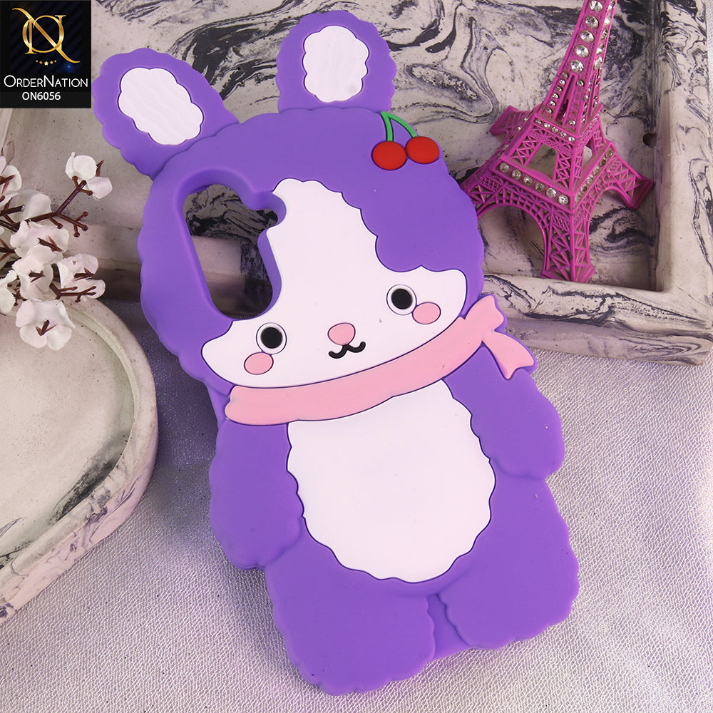 Samsung Galaxy F17 Cover - Purple - Cartoon Character Anti-Slip Silicone Protective Back Cover