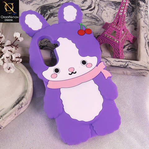 Samsung Galaxy F17 Cover - Purple - Cartoon Character Anti-Slip Silicone Protective Back Cover