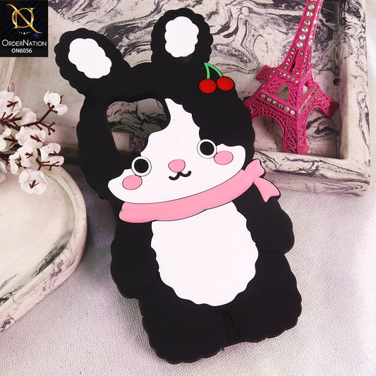 Tecno Spark 40 Cover - Black - Cartoon Character Anti-Slip Silicone Protective Back Cover