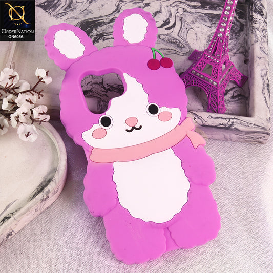 Tecno Spark 40 Cover - Pink - Cartoon Character Anti-Slip Silicone Protective Back Cover