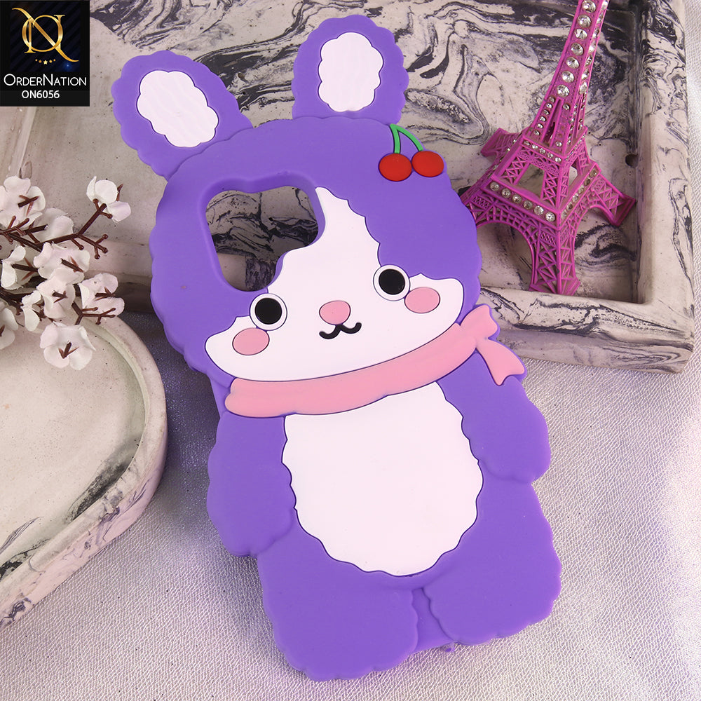 Tecno Spark 40 Cover - Purple - Cartoon Character Anti-Slip Silicone Protective Back Cover