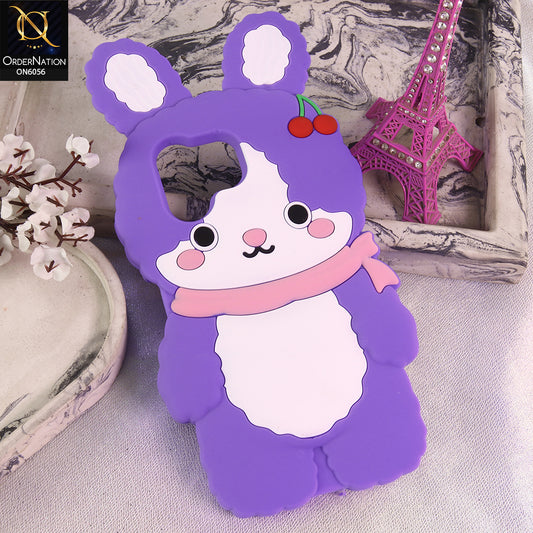 Tecno Spark 40 Cover - Purple - Cartoon Character Anti-Slip Silicone Protective Back Cover