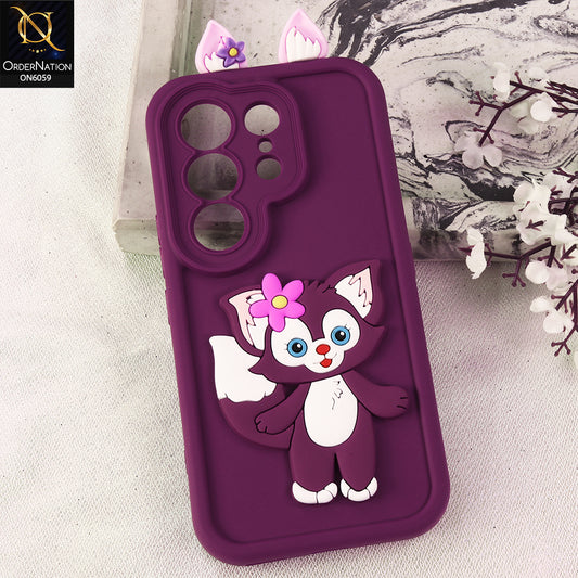 Tecno Camon 50 Pro 5G Cover - Maroon - 3D Cute Cartoon Characters Soft Silicone Case with Camera Protection