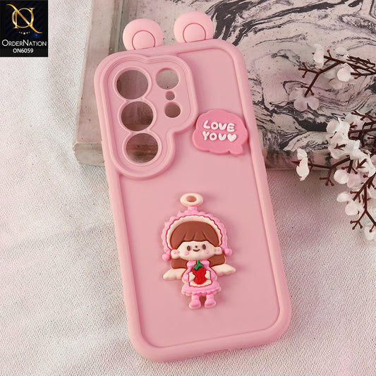 Tecno Camon 50 Pro 4G Cover - Pink - 3D Cute Cartoon Characters Soft Silicone Case with Camera Protection