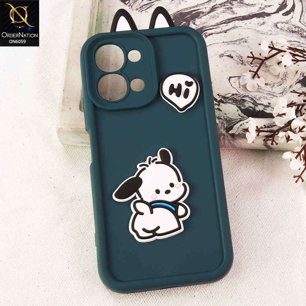 Oppo F31 Cover - Green - 3D Cute Cartoon Characters Soft Silicone Case with Camera Protection