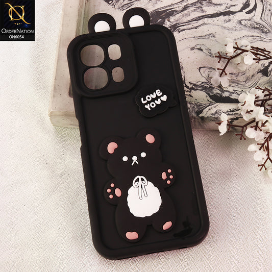 Oppo A6s 4G Cover - Black - 3D Cute Cartoon Characters Soft Silicone Case with Camera Protection