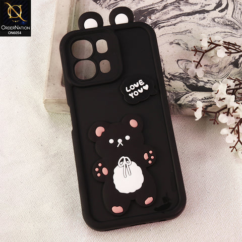Oppo A6s 4G Cover - Black - 3D Cute Cartoon Characters Soft Silicone Case with Camera Protection