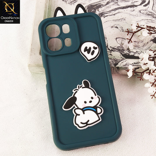 Oppo A6s 4G Cover - Green - 3D Cute Cartoon Characters Soft Silicone Case with Camera Protection