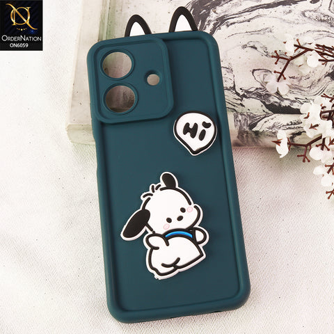 Realme C61 (India) Cover - Green - 3D Cute Cartoon Characters Soft Silicone Case with Camera Protection