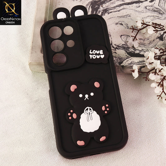 Realme C85 Cover - Black - 3D Cute Cartoon Characters Soft Silicone Case with Camera Protection