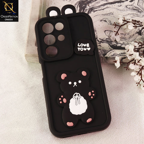 Realme C85 Cover - Black - 3D Cute Cartoon Characters Soft Silicone Case with Camera Protection