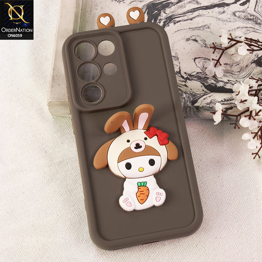 Realme C85 Pro Cover - Brown - 3D Cute Cartoon Characters Soft Silicone Case with Camera Protection