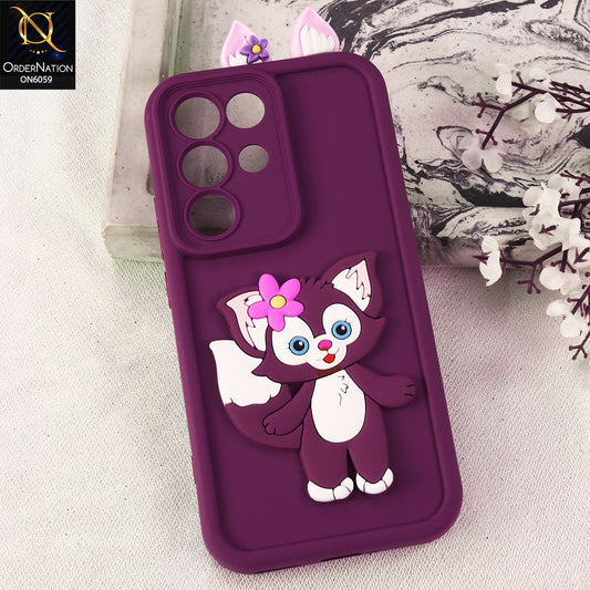 Realme C85 Pro Cover - Maroon - 3D Cute Cartoon Characters Soft Silicone Case with Camera Protection
