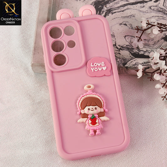Realme C85 Pro Cover - Pink - 3D Cute Cartoon Characters Soft Silicone Case with Camera Protection