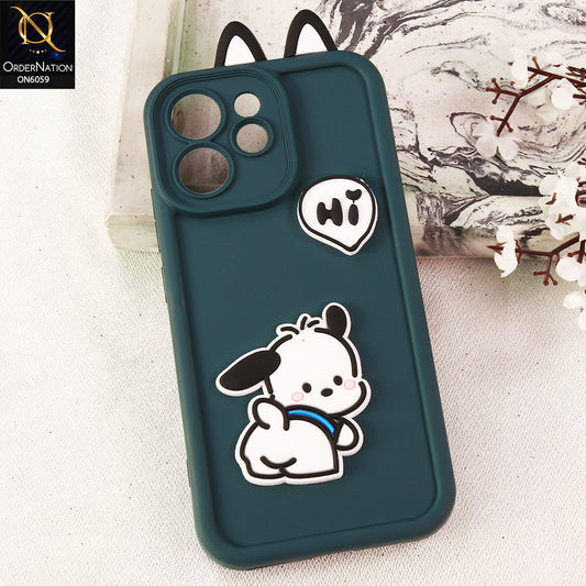 Oppo Reno 15F Cover - Green - 3D Cute Cartoon Characters Soft Silicone Case with Camera Protection