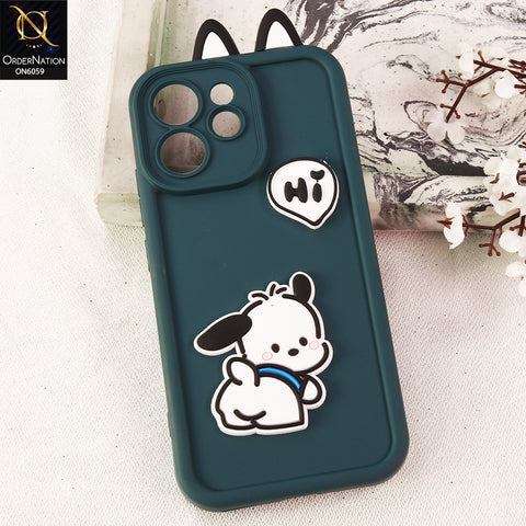 Oppo Reno 15F Cover - Green - 3D Cute Cartoon Characters Soft Silicone Case with Camera Protection