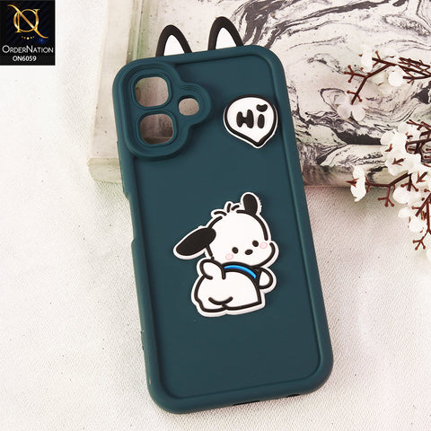Infinix Smart 20 Cover - Green - 3D Cute Cartoon Characters Soft Silicone Case with Camera Protection