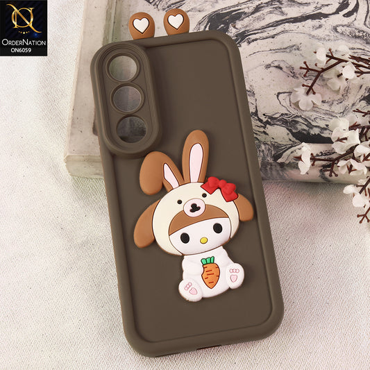 Vivo V70 FE Cover - Brown - 3D Cute Cartoon Characters Soft Silicone Case with Camera Protection