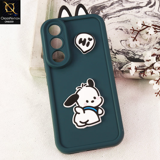 Vivo V70 FE Cover - Green - 3D Cute Cartoon Characters Soft Silicone Case with Camera Protection