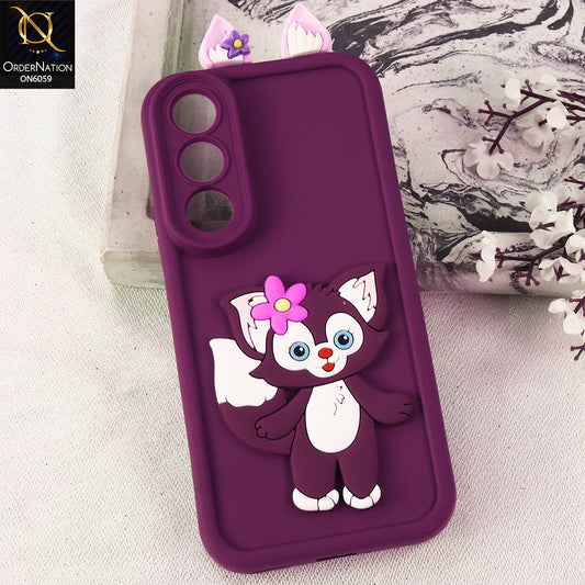 Vivo V70 FE Cover - Maroon - 3D Cute Cartoon Characters Soft Silicone Case with Camera Protection