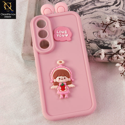 Vivo V70 FE Cover - Pink - 3D Cute Cartoon Characters Soft Silicone Case with Camera Protection