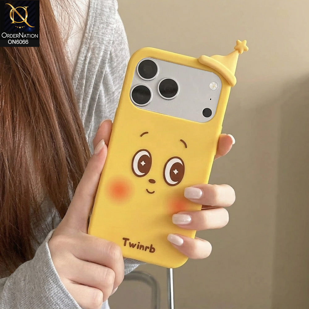 iPhone 17 Pro Cover - Yellow - Luxury 3D Yellow Silicone Case
