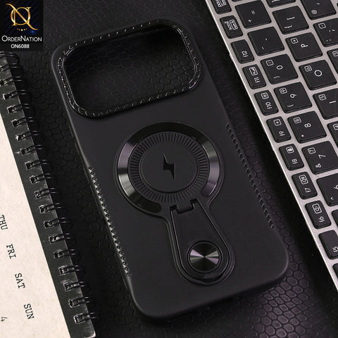 Infinix Note 60 Pro Cover - Black - Luxury Soft Silicone Phone Case with Hidden Stand and Wireless Charge Compatible Design