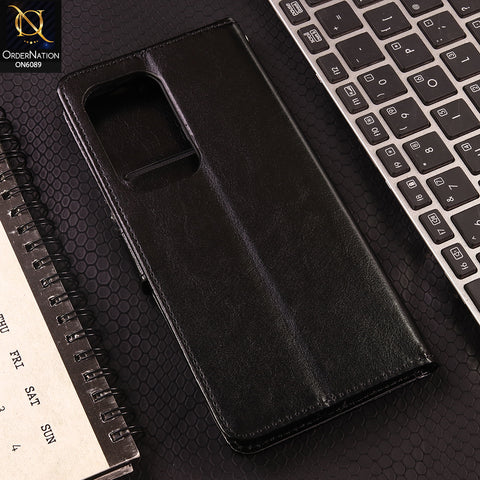 Infinix Hot 50 Pro Plus Cover - Black - SM Leather Magnetic Flip Cover with Card Holder & Stand Premium Wallet Case for Phone Protection