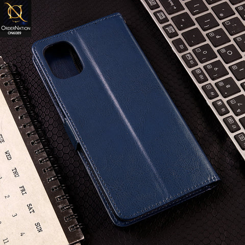 Samsung Galaxy A06 Cover - Blue - SM Leather Magnetic Flip Cover with Card Holder & Stand Premium Wallet Case for Phone Protection