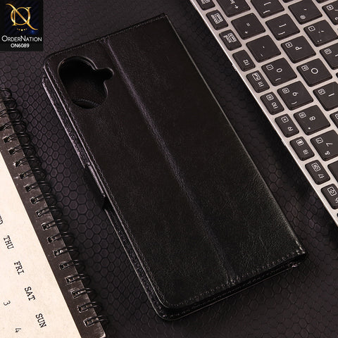 Samsung Galaxy A07 4G Cover - Black - SM Leather Magnetic Flip Cover with Card Holder & Stand Premium Wallet Case for Phone Protection