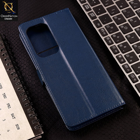 Samsung Galaxy A15 5G Cover - Blue - SM Leather Magnetic Flip Cover with Card Holder & Stand Premium Wallet Case for Phone Protection