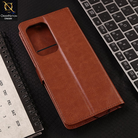 Samsung Galaxy A15 4G Cover - Brown - SM Leather Magnetic Flip Cover with Card Holder & Stand Premium Wallet Case for Phone Protection