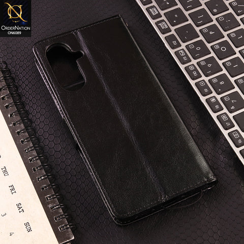 Samsung Galaxy A37 Cover - Black - SM Leather Magnetic Flip Cover with Card Holder & Stand Premium Wallet Case for Phone Protection
