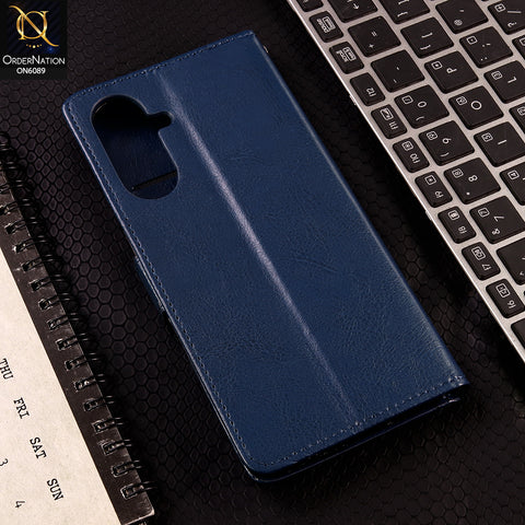 Samsung Galaxy A37 Cover - Blue - SM Leather Magnetic Flip Cover with Card Holder & Stand Premium Wallet Case for Phone Protection