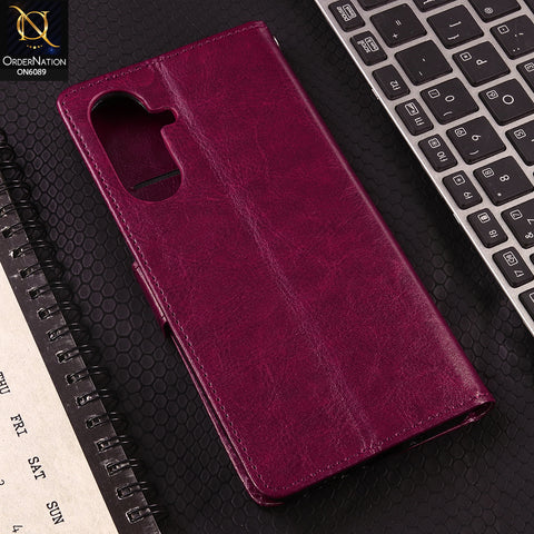 Samsung Galaxy A36 Cover - Red - SM Leather Magnetic Flip Cover with Card Holder & Stand Premium Wallet Case for Phone Protection