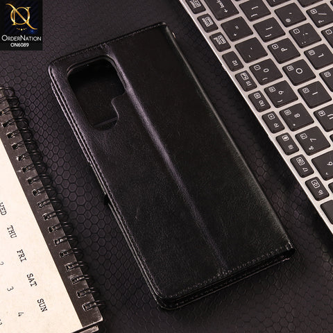 Samsung Galaxy S22 Ultra 5G Cover - Black - SM Leather Magnetic Flip Cover with Card Holder & Stand Premium Wallet Case for Phone Protection
