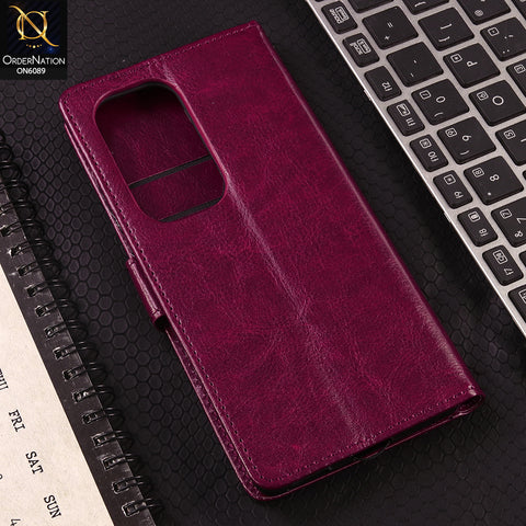 Samsung Galaxy S25 Ultra Cover - Red - SM Leather Magnetic Flip Cover with Card Holder & Stand Premium Wallet Case for Phone Protection