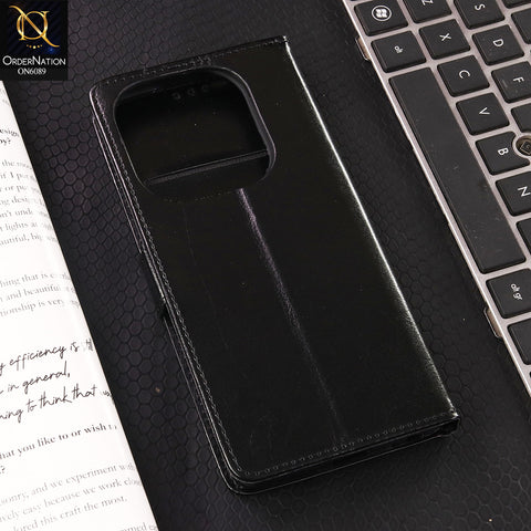Infinix Smart 8 Plus Cover - Black - SM Leather Magnetic Flip Cover with Card Holder & Stand Premium Wallet Case for Phone Protection