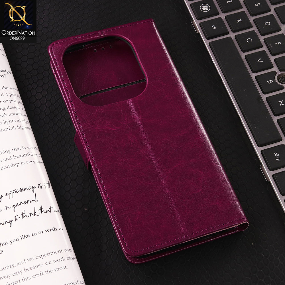 Infinix Smart 8 Pro Cover - Red - SM Leather Magnetic Flip Cover with Card Holder & Stand Premium Wallet Case for Phone Protection
