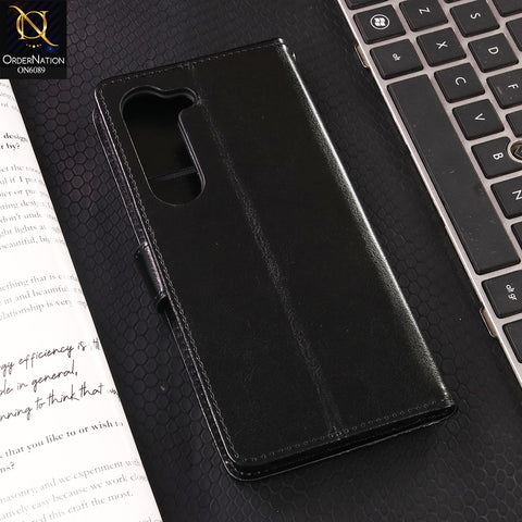 Tecno Spark 40 Pro Cover - Black - SM Leather Magnetic Flip Cover with Card Holder & Stand Premium Wallet Case for Phone Protection