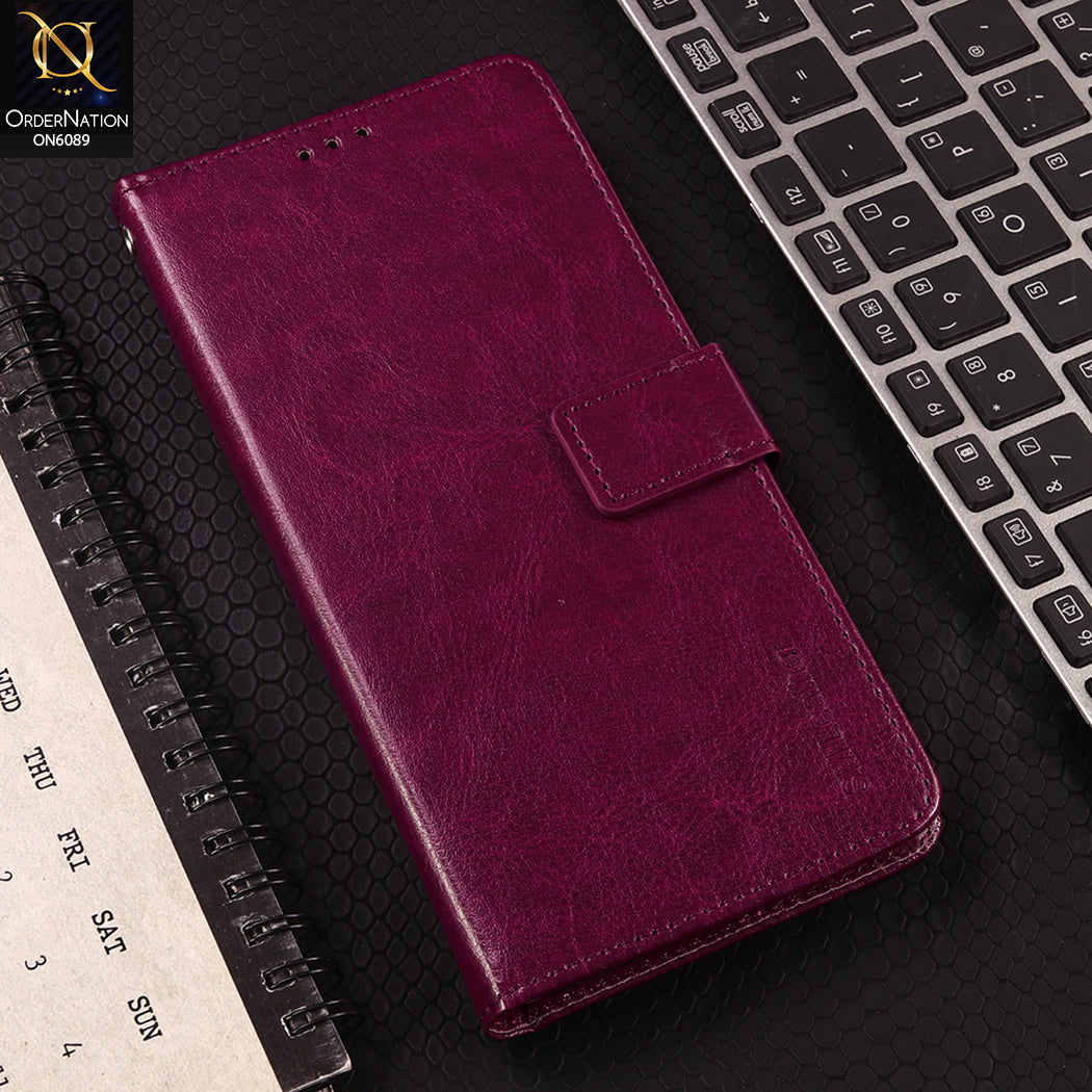 Tecno Camon 40 Pro Cover - Red - SM Leather Magnetic Flip Cover with Card Holder & Stand Premium Wallet Case for Phone Protection