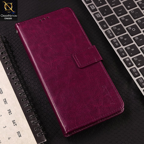 Tecno Camon 40 Pro Cover - Red - SM Leather Magnetic Flip Cover with Card Holder & Stand Premium Wallet Case for Phone Protection