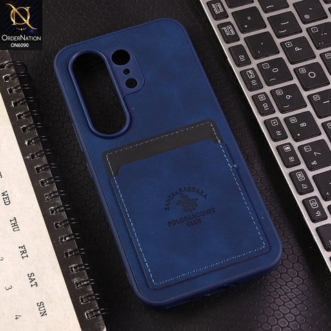 Tecno Camon 50 4G Cover - Blue - Premium Leather Card Pocket Protective Case