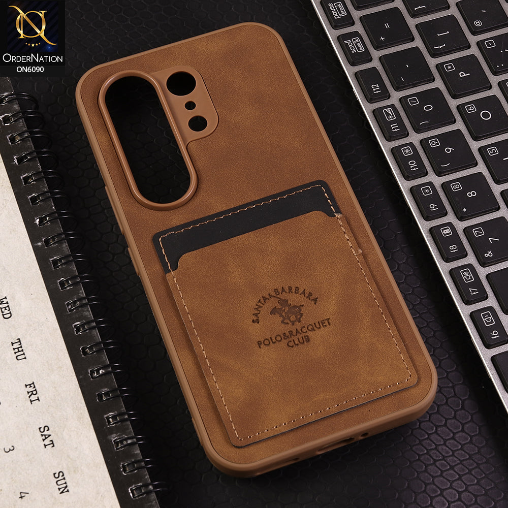 Tecno Camon 50 4G Cover - Light Brown - Premium Leather Card Pocket Protective Case